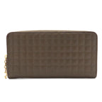 Celine C Charm Large Zip Wallet Zip Around Quilted Leather Dark Olive Gold