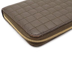 Celine C Charm Large Zip Wallet Zip Around Quilted Leather Dark Olive Gold — view 3