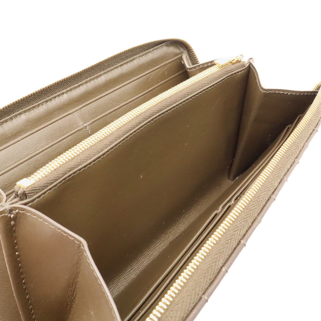 Celine C Charm Large Zip Wallet Zip Around Quilted Leather Dark Olive Gold — view 5