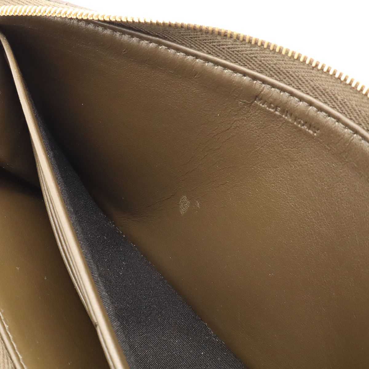 Celine C Charm Large Zip Wallet Zip Around Quilted Leather Dark Olive Gold — view 7