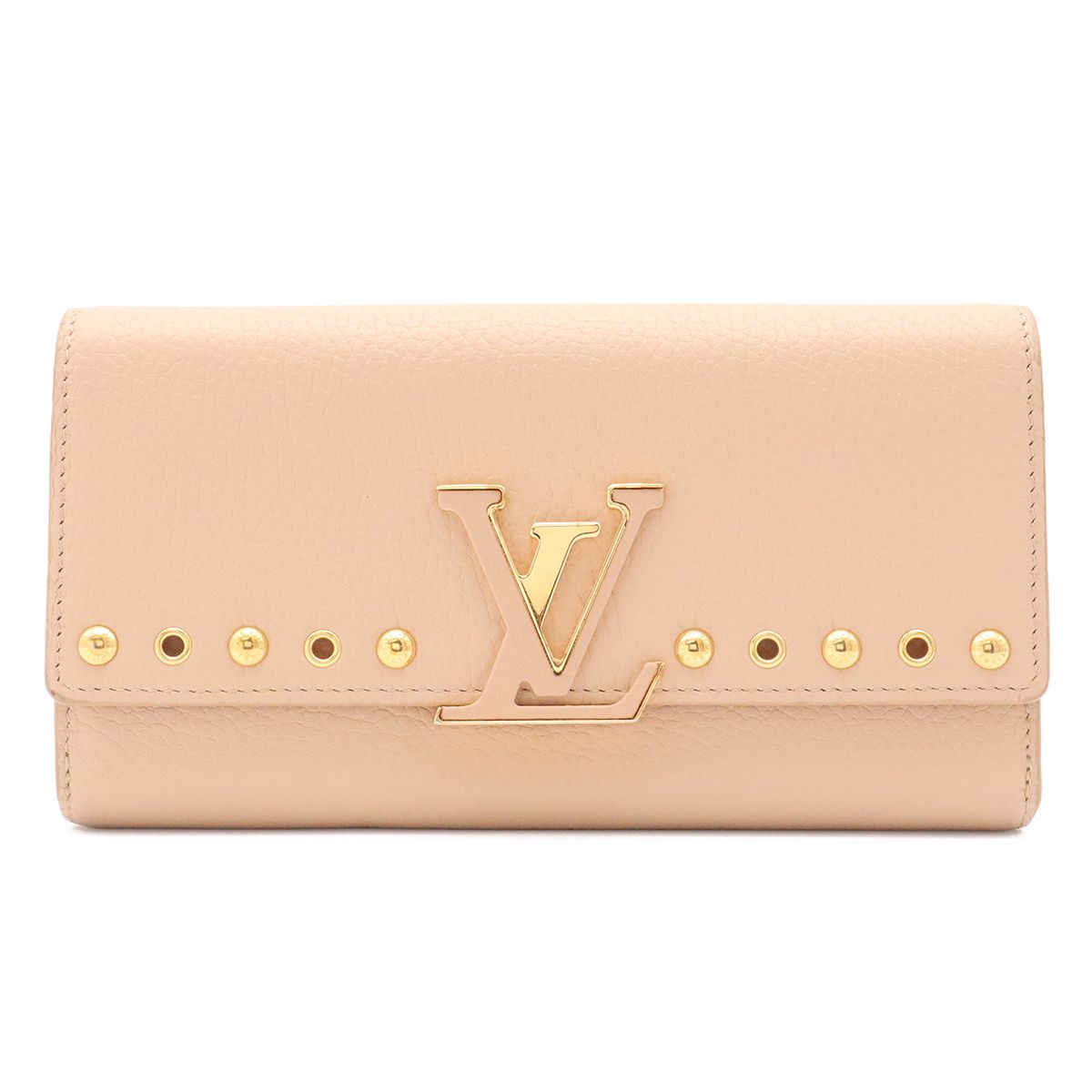 Louis Vuitton Portefeuille Capucines Bifold Wallet Taurillon Leather Studs