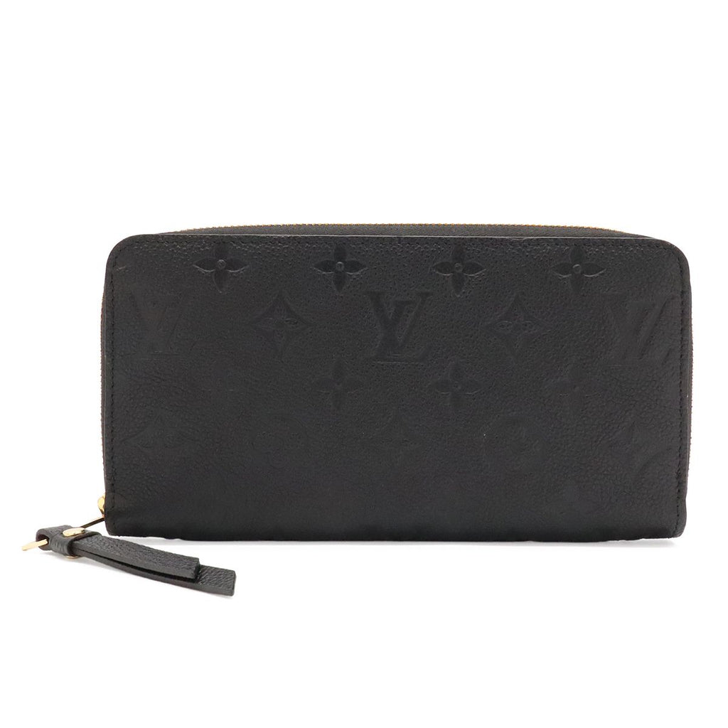 Louis Vuitton Monogram Empreinte Zippy Wallet Zip Around Leather Noir Black