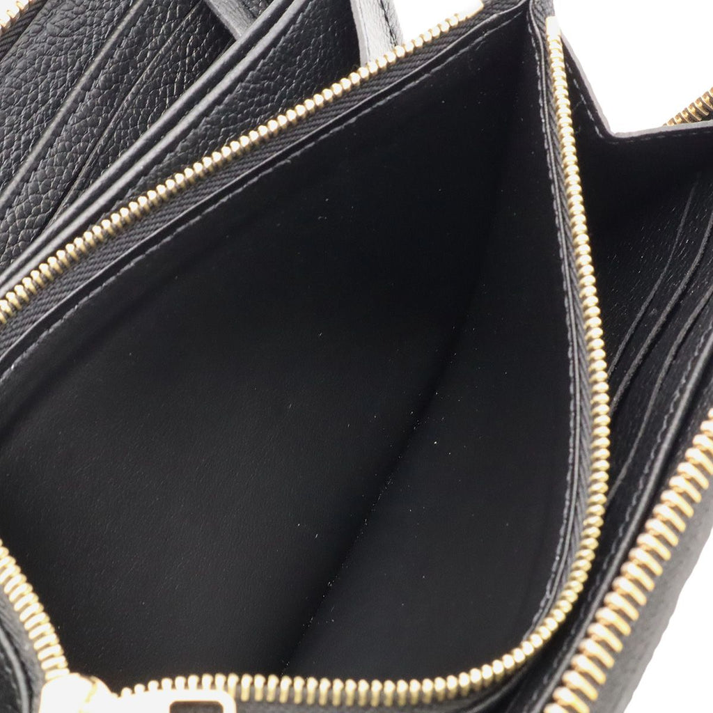 Louis Vuitton Monogram Empreinte Zippy Wallet Zip Around Leather Noir Black — view 6