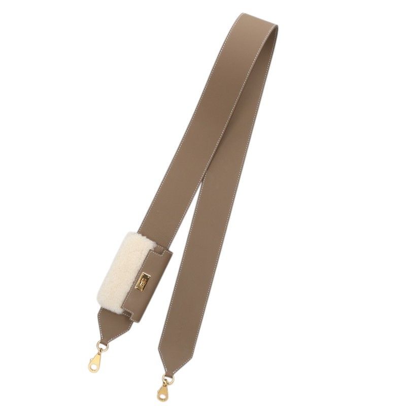 Hermes Kelly Pochette Bandouliere Swift Etoupe Shoulder Strap