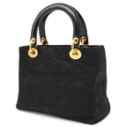 Dior Lady Cannage Tote Bag Nylon Leather Black Gold — view 2