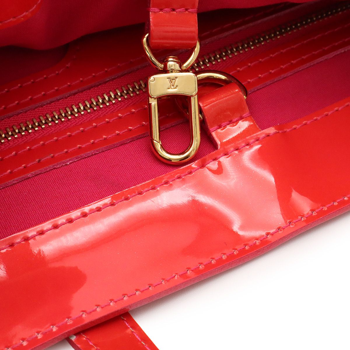 Louis Vuitton Monogram Vernis Wilshire PM Tote Bag Patent Calfskin Rose Pop — view 7