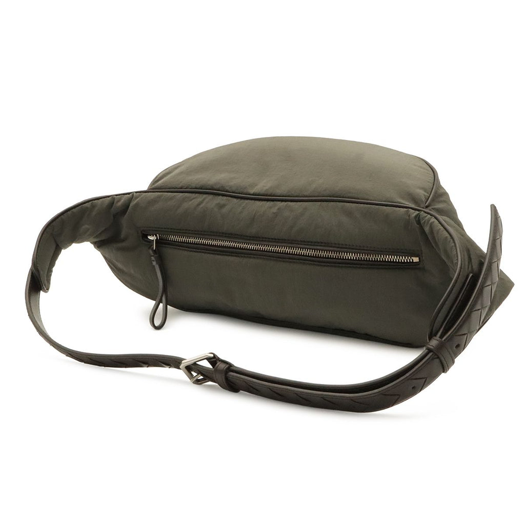Bottega Veneta Crossroad Bum Bag Waist Pouch Nylon Leather Gray Black — view 2