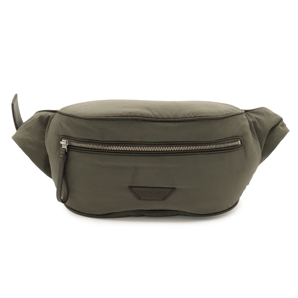 Bottega Veneta Crossroad Bum Bag Waist Pouch Nylon Leather Gray Black