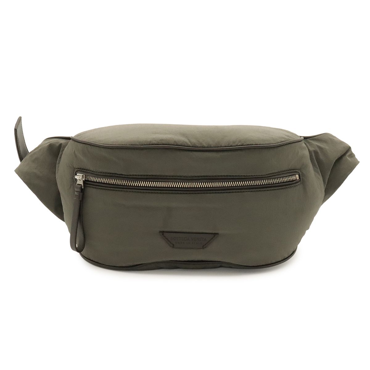Bottega Veneta Crossroad Bum Bag Waist Pouch Nylon Leather Gray Black