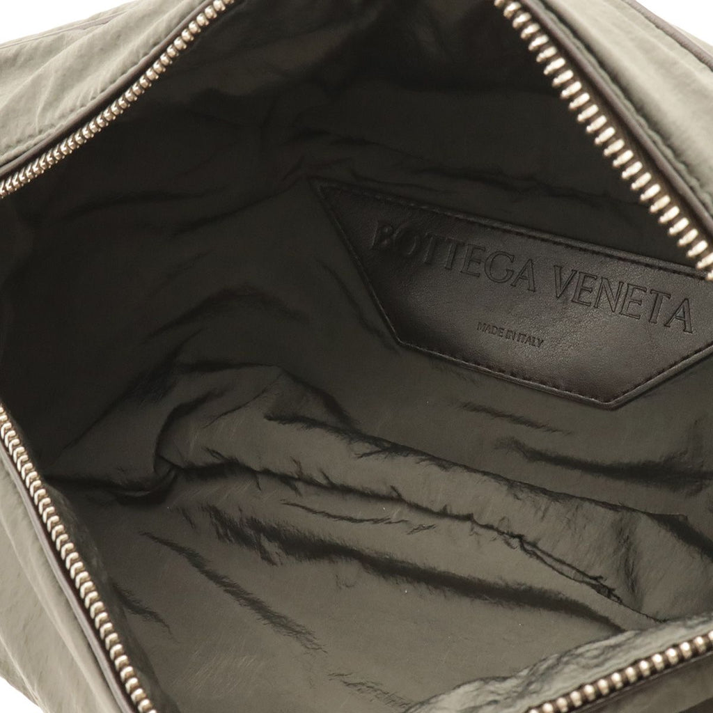 Bottega Veneta Crossroad Bum Bag Waist Pouch Nylon Leather Gray Black — view 7
