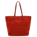 Prada Logo Tote Shoulder Bag Nylon Leather Red Gold
