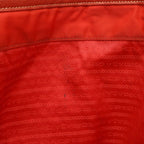 Prada Logo Tote Shoulder Bag Nylon Leather Red Gold — view 7