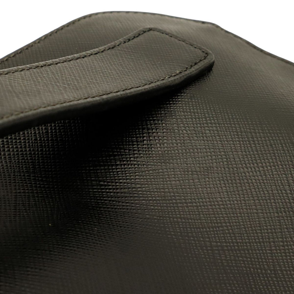 Prada Porter Collaboration Saffiano Clutch Leather Nero Black Silver — view 4