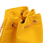 Hermes Polochon Mimile PM Shoulder Bag Drawstring Canvas Leather Yellow — view 7