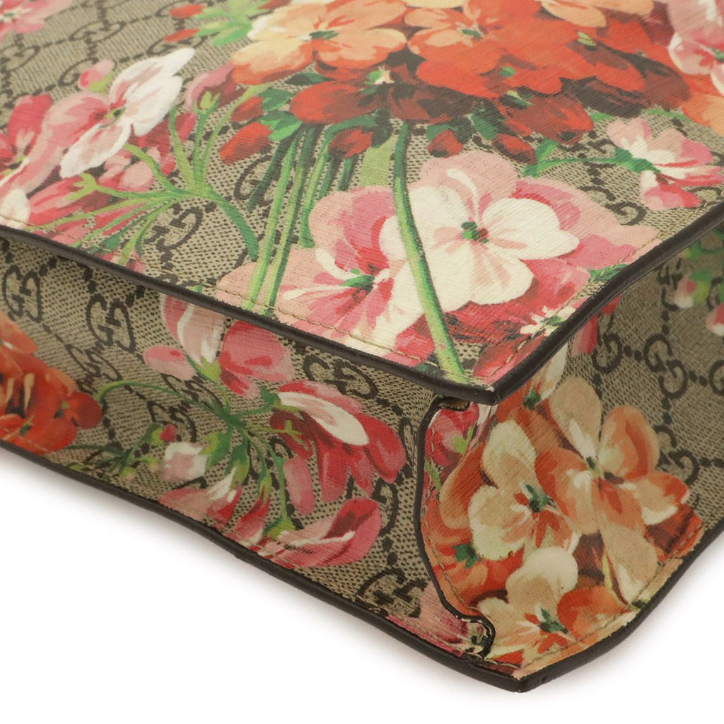 Gucci GG Blooms Supreme Flower Floral Tote 2-Way Shoulder Bag Leather Khaki — view 3
