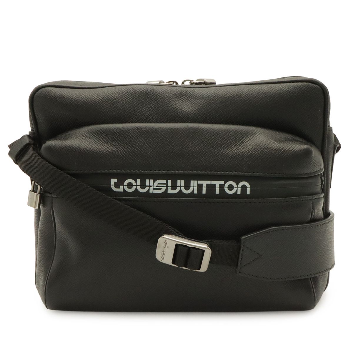 Louis Vuitton Taiga Messenger PM Shoulder Bag Crossbody Ardoise Black Silver