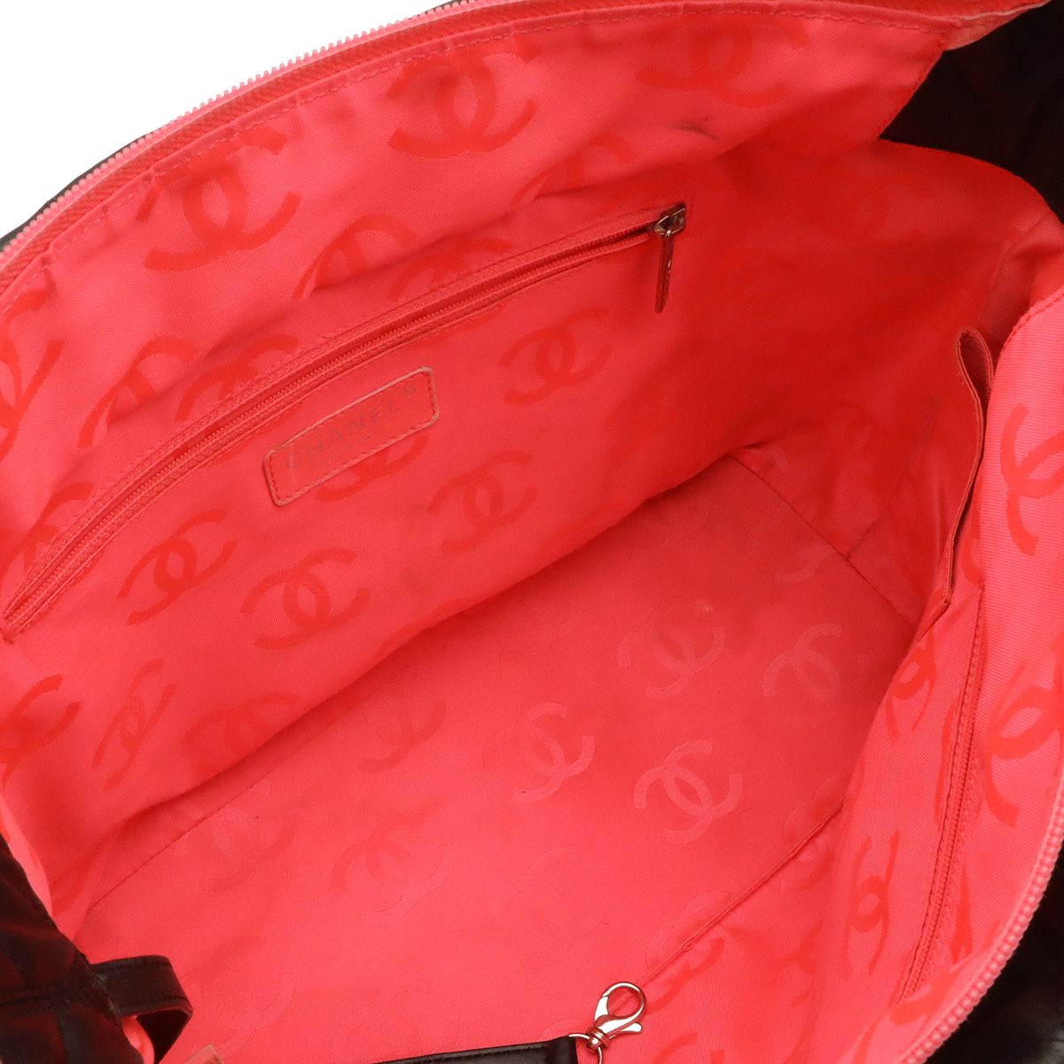 Chanel Cambon Line CC Logo Large Tote Shoulder Bag Soft Calfskin Black Pink — view 7