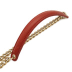 Dior Cannage Pochette Mini Shoulder Bag Chain Leather Red Gold — view 5