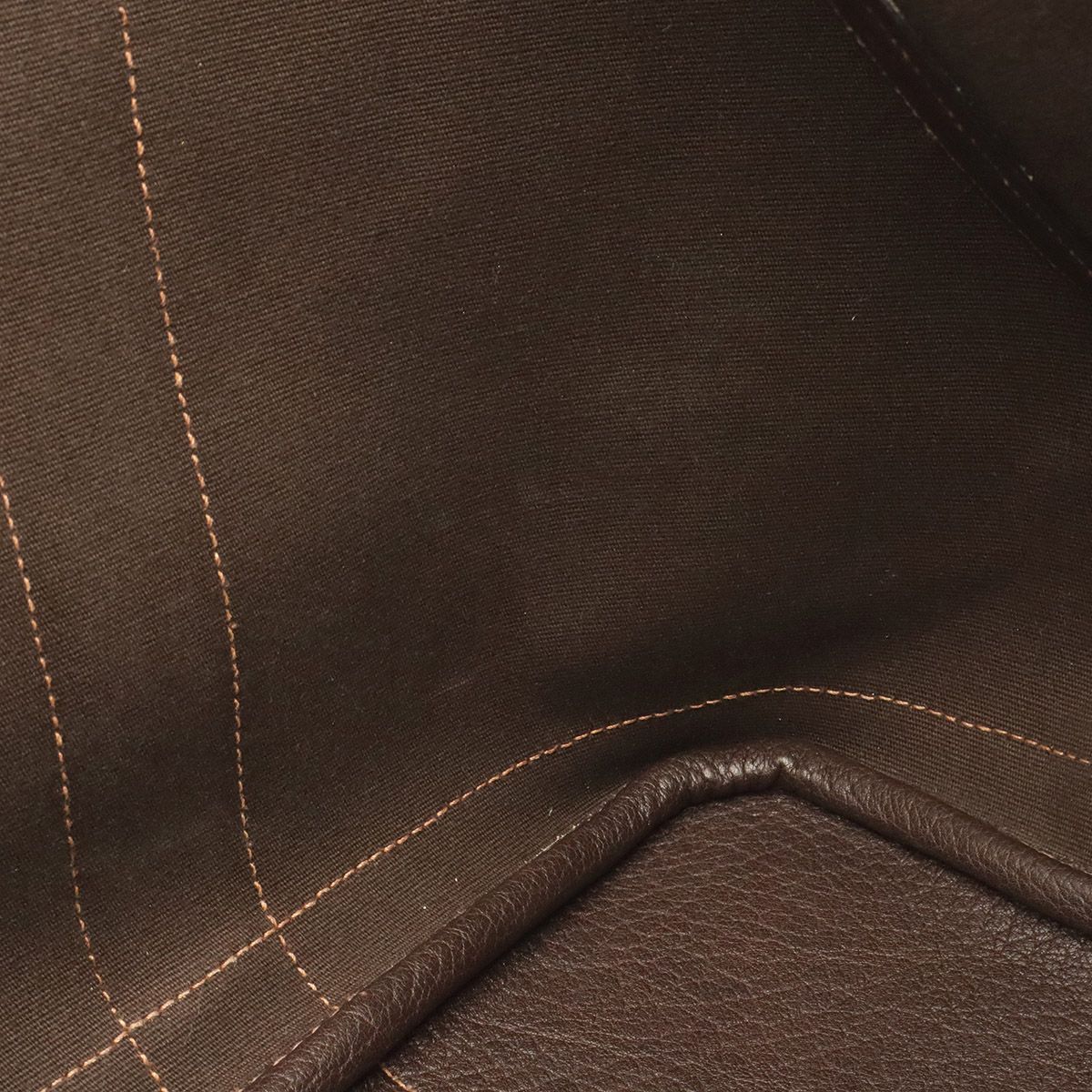 Hermes Garden Party PM Tote Shoulder Bag Toile Officier Leather Dark Brown — view 7