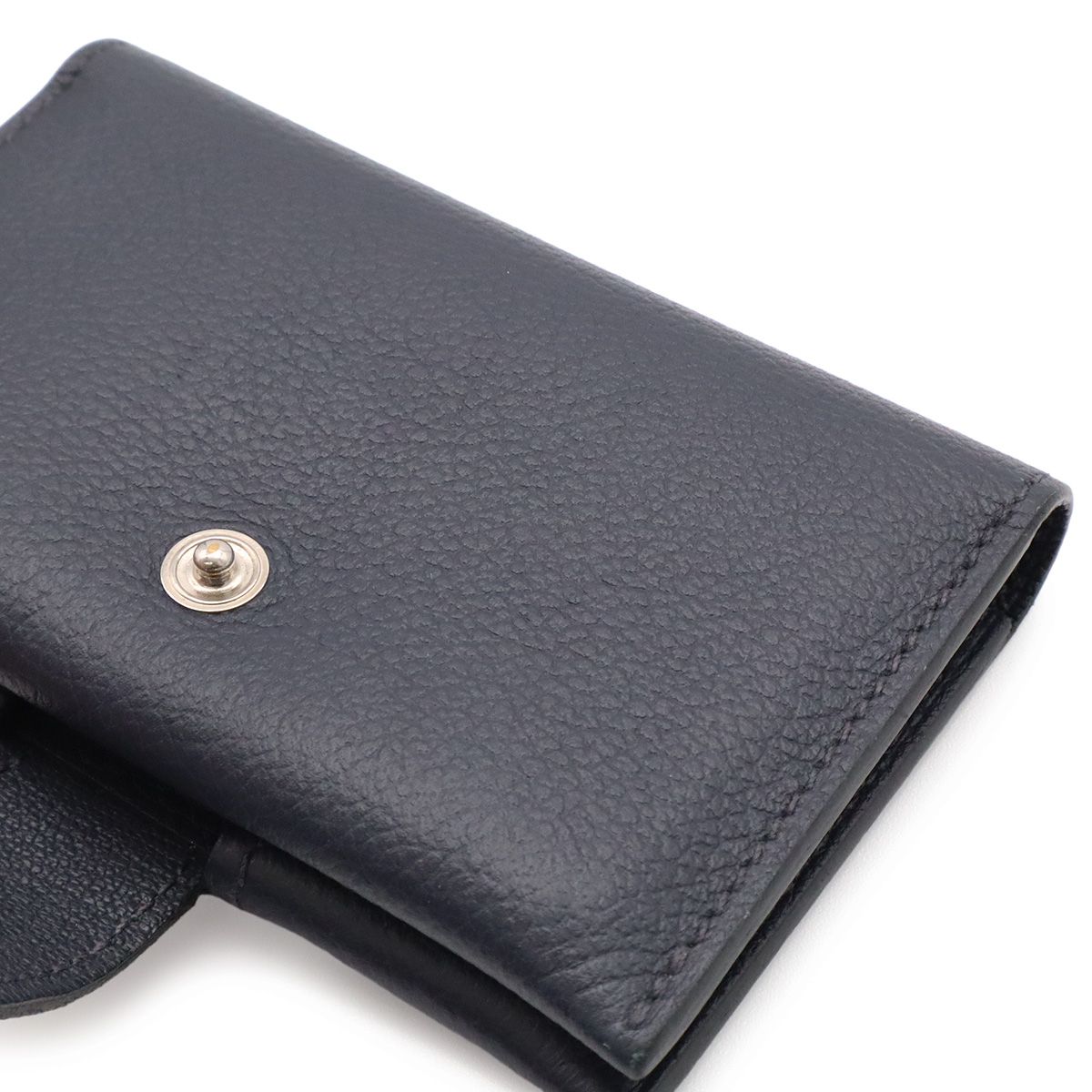 Hermes M S Card Case Business Voever Color Evercolor Leather Navy — view 4
