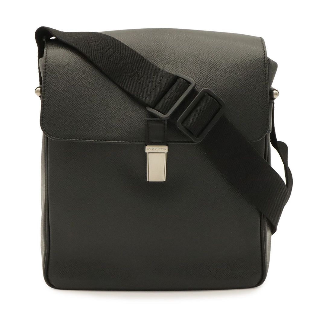 Louis Vuitton Taiga Shoulder Bag Crossbody Leather Ardoise Black