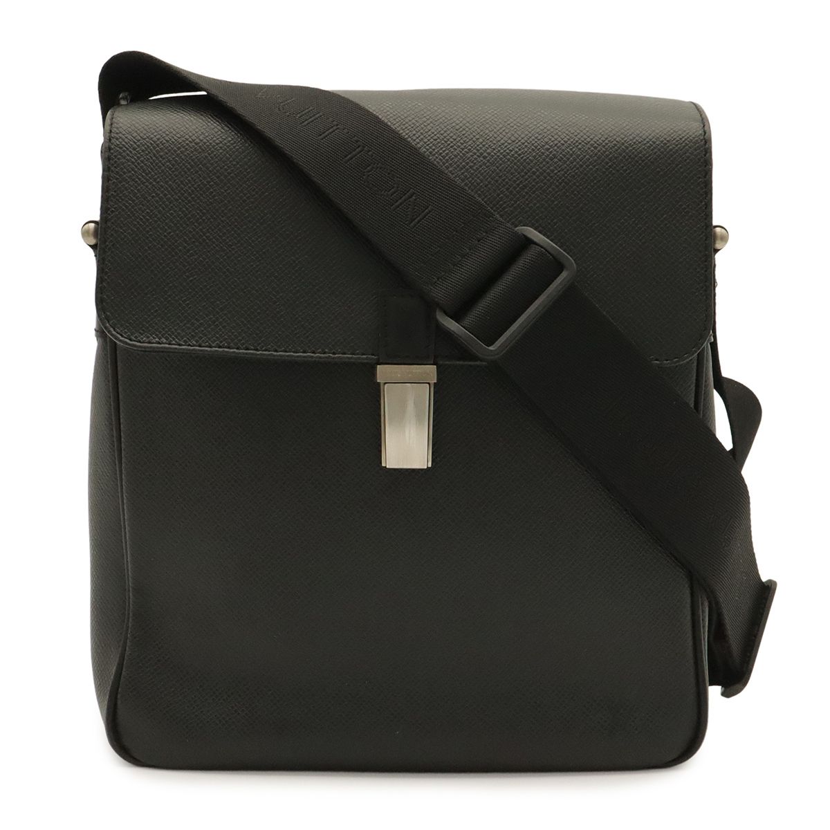Louis Vuitton Taiga Shoulder Bag Crossbody Leather Ardoise Black