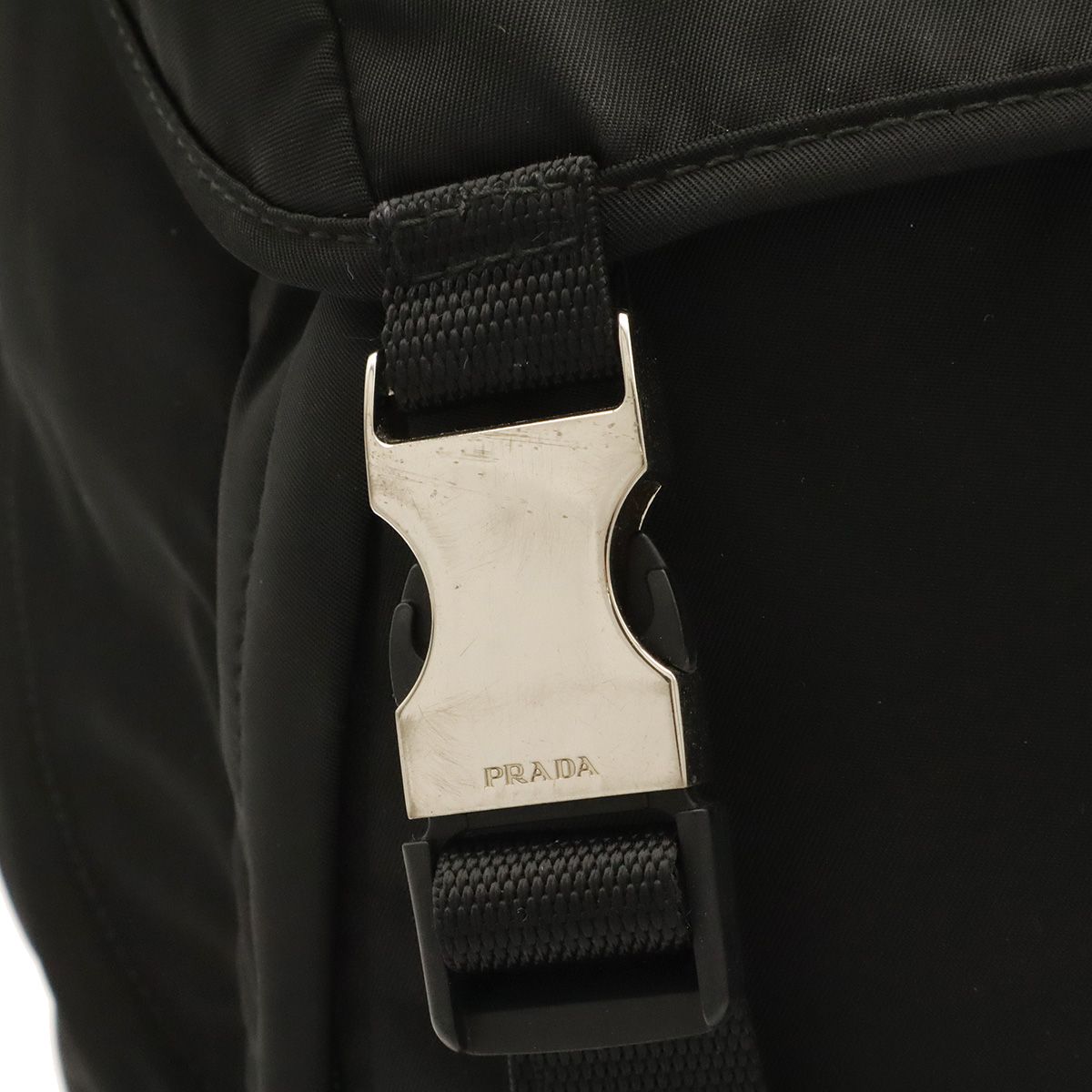 Prada Backpack Shoulder Bag Nylon Leather Nero Black Silver — view 6