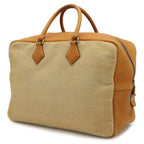 Hermes Boston Bag Purse Travelbag Crinoline Voga River Leather Natural Light — view 2