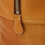 Hermes Boston Bag Purse Travelbag Crinoline Voga River Leather Natural Light — view 5