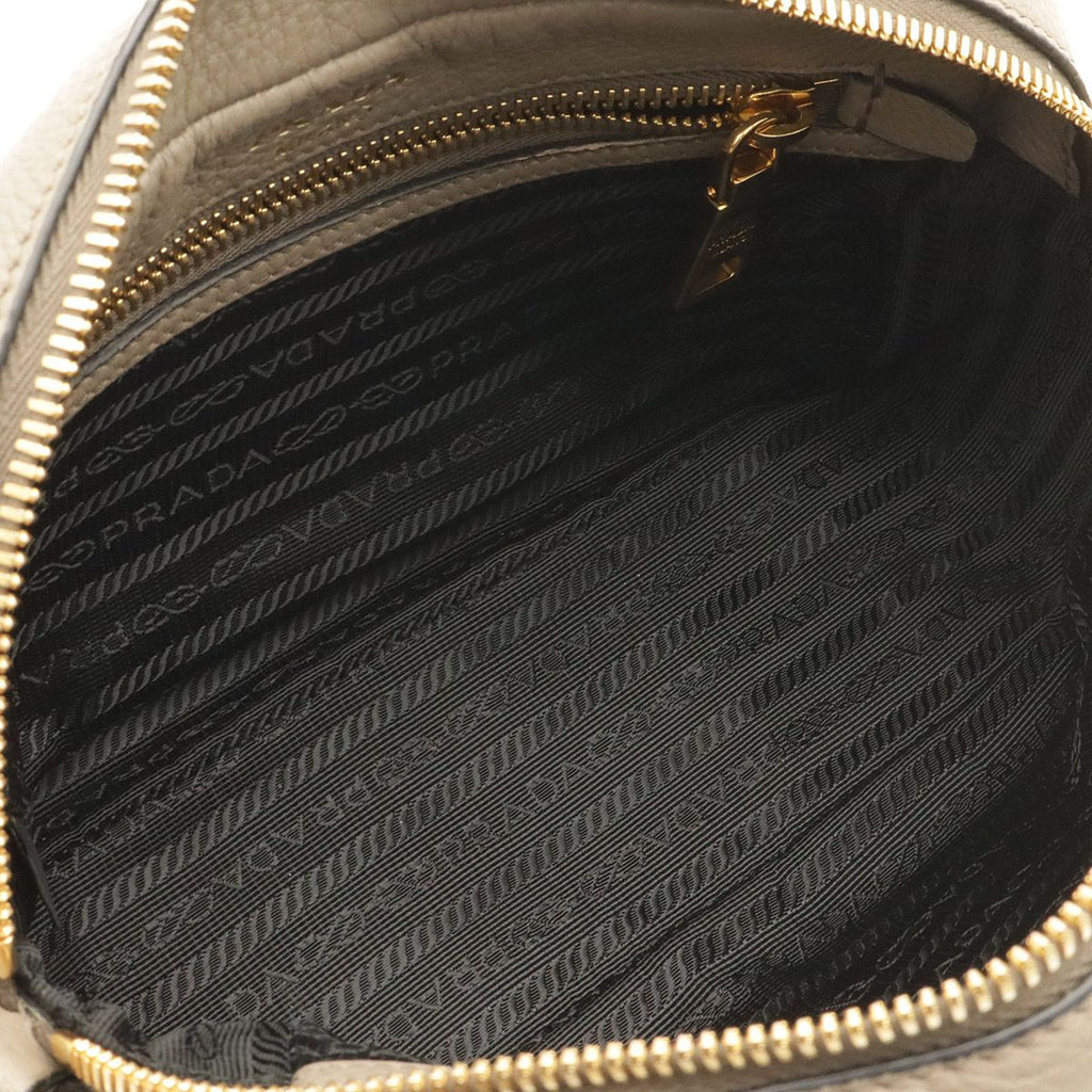 Prada Logo Vitello Daino Shoulder Bag Pochette 2-Way Clutch Striped Leather — view 7