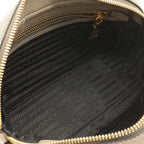 Prada Logo Vitello Daino Shoulder Bag Pochette 2-Way Clutch Striped Leather — view 7