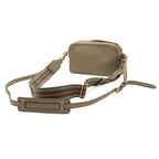 Prada Logo Vitello Daino Shoulder Bag Pochette 2-Way Clutch Striped Leather — view 2