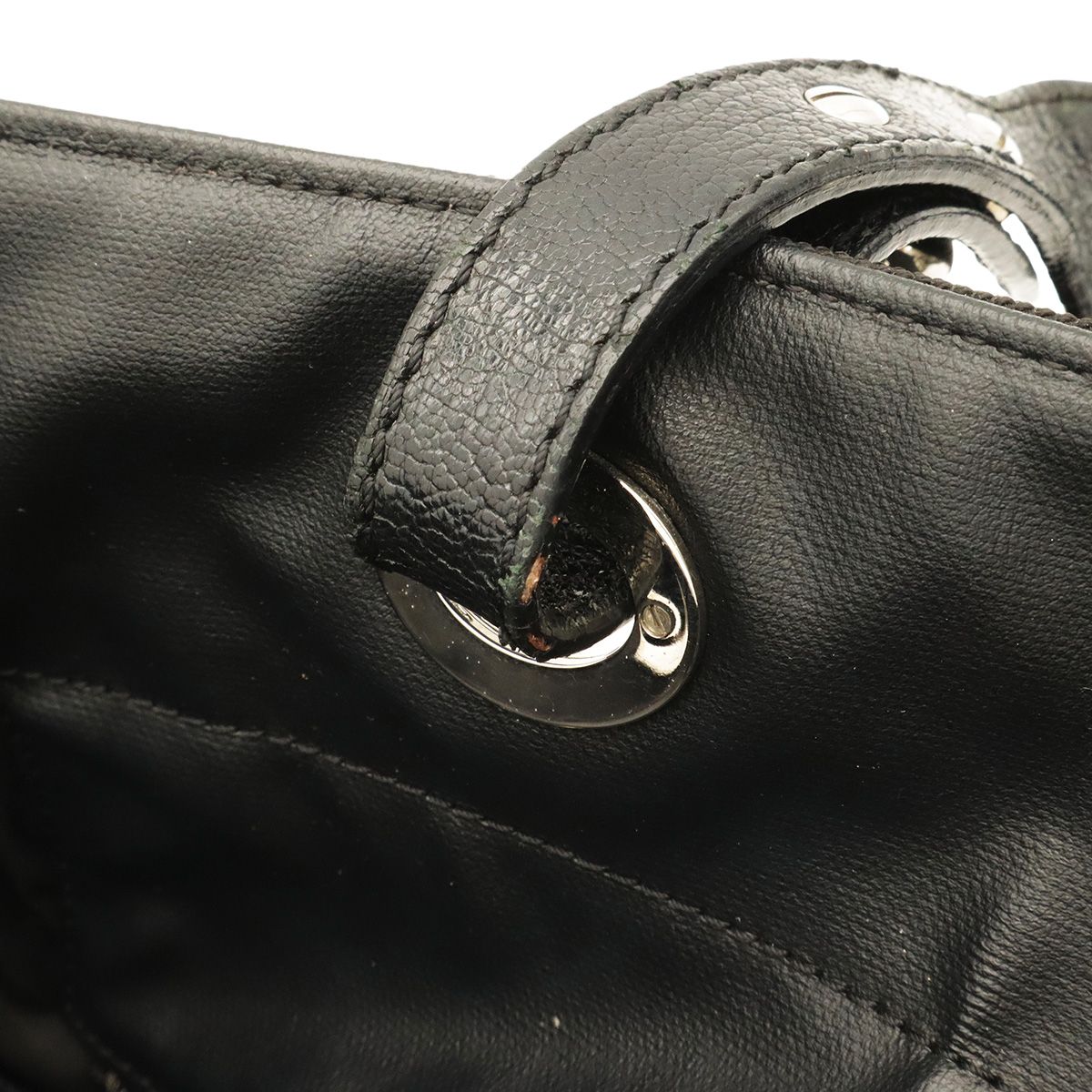 Chanel Paris Biarritz Tote GM Shoulder Bag Black Silver — view 6
