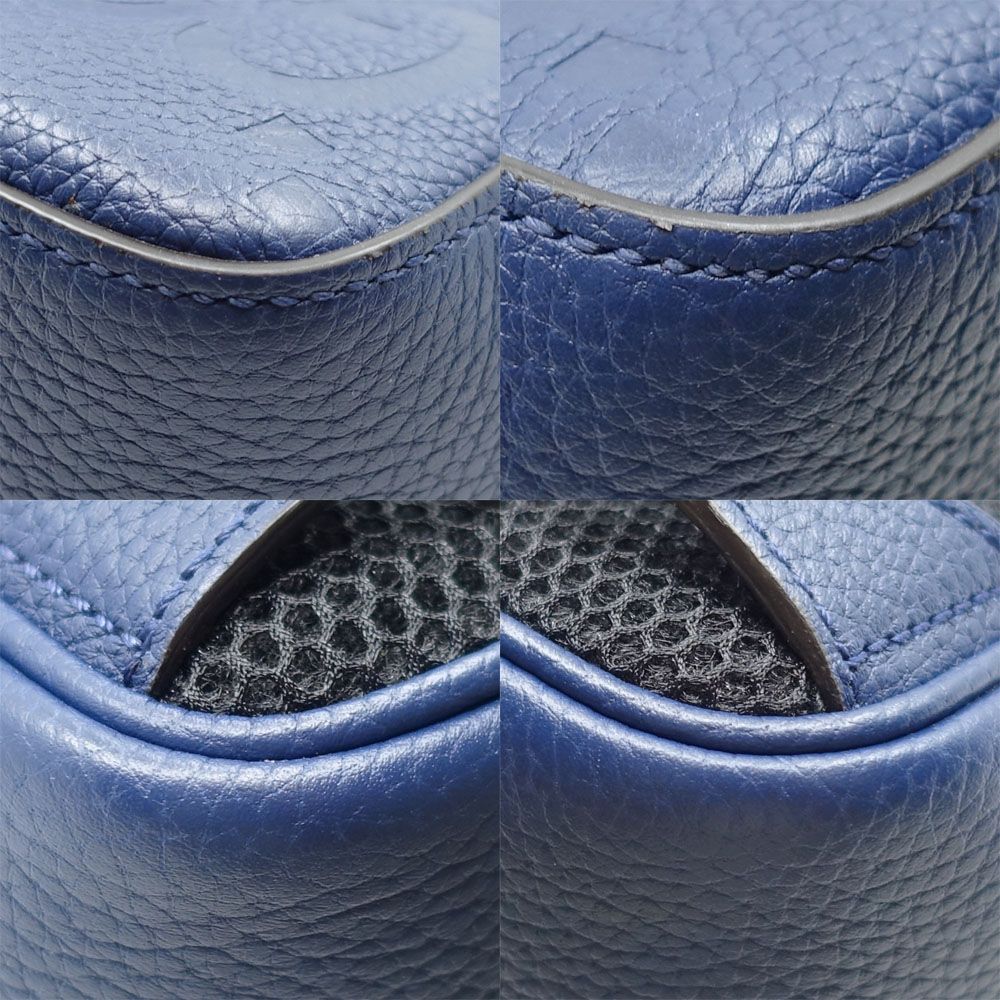 Gucci Cross Belt Bag Jumbo GG Navy Silver — view 5