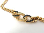 Dior Necklace Gold Black Metal Rhinestone Enamel — view 2