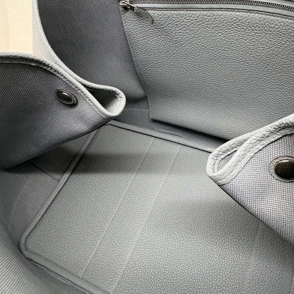 Hermes Garden Party 41 Gray Pantin Silver Toile Negonda Tote Bag — view 6