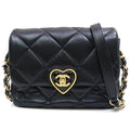 Chanel Heart Lock Chain Shoulder Bag Lambskin BK