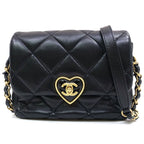 Chanel Heart Lock Chain Shoulder Bag Lambskin BK