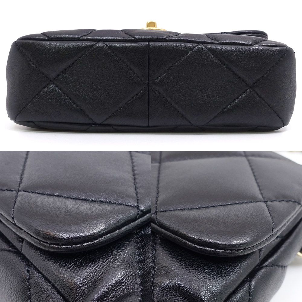 Chanel Heart Lock Chain Shoulder Bag Lambskin BK — view 4