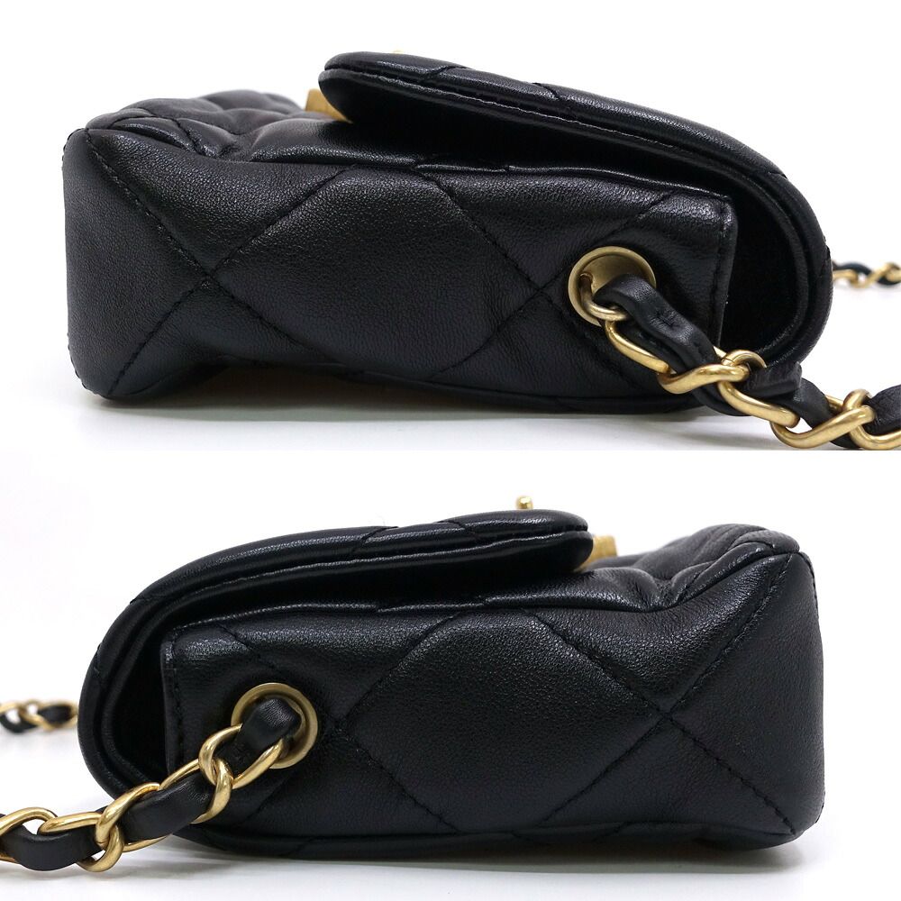 Chanel Heart Lock Chain Shoulder Bag Lambskin BK — view 3