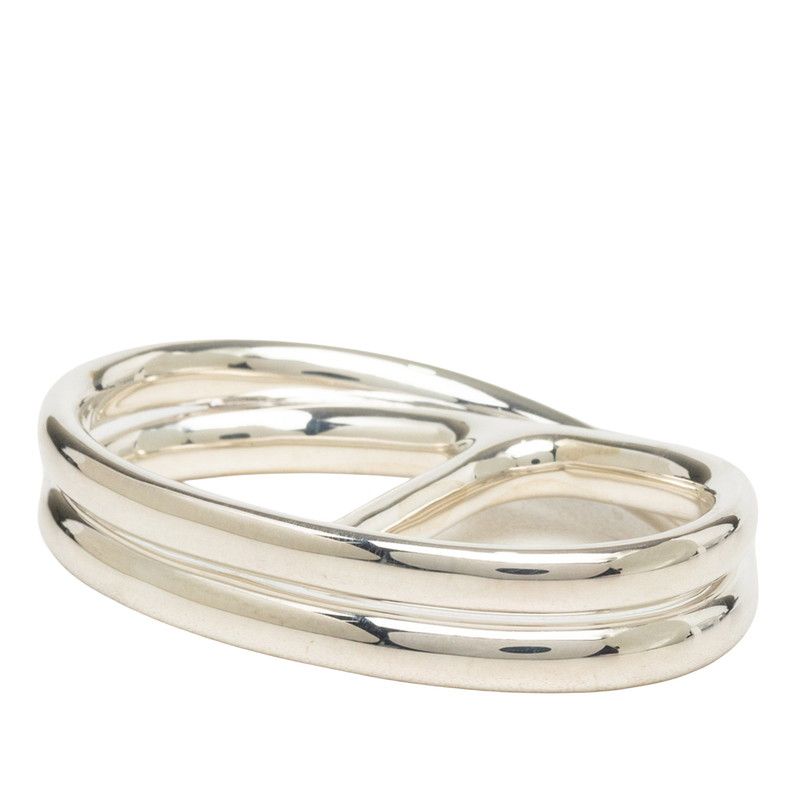 Hermes Chaine D'ancre Punk Double Ring GM 54 Silver