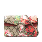 Gucci GG Blooms Dionysus Crossbody Chain Shoulder Bag Beige Multicolor Suede