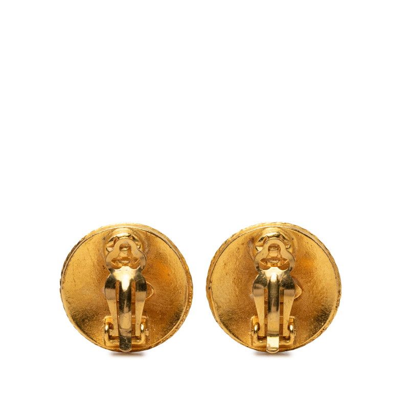 Chanel CC Logo Earrings Gold Plated — view 2