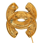 Chanel Vintage Quilted CC Logo Brooch Gold Plated — view 3