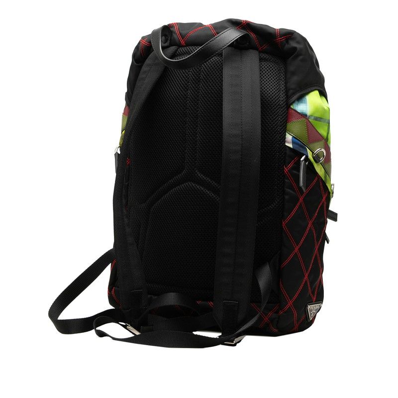 Prada Backpack Multicolor Black Red Nylon Leather — view 2