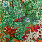 Hermes Carre 90 Au Coeur de la Vie Life Forest Scarf Orange Multicolor Silk — view 4