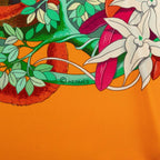 Hermes Carre 90 Au Coeur de la Vie Life Forest Scarf Orange Multicolor Silk — view 5