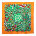 Hermes Carre 90 Au Coeur de la Vie Life Forest Scarf Orange Multicolor Silk