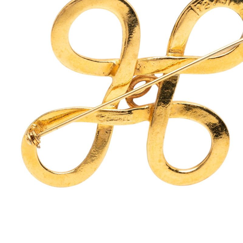 Chanel CC Logo Vintage Brooch Gold Plated — view 5