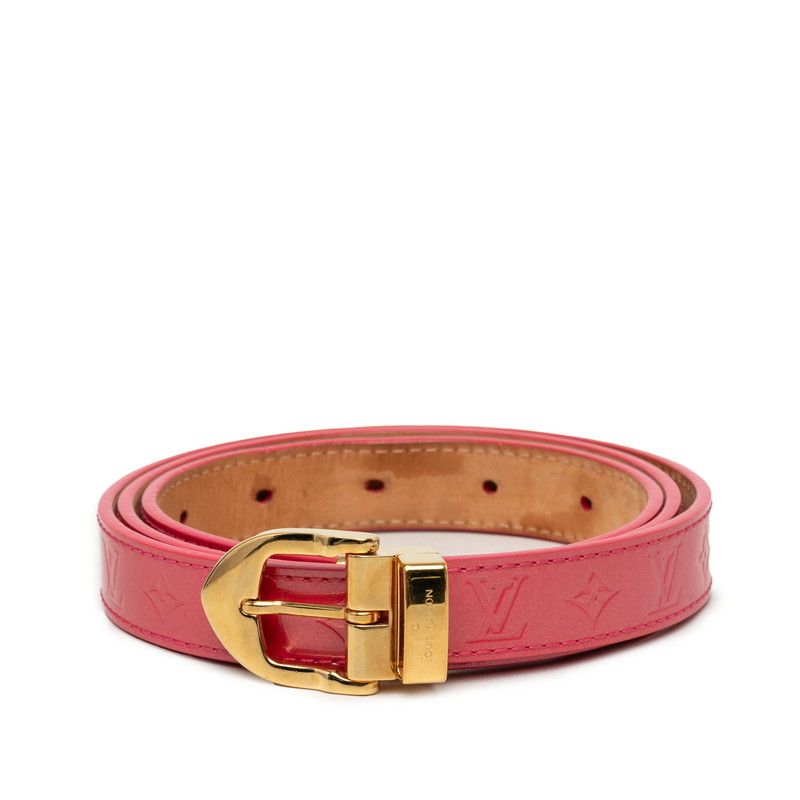 Louis Vuitton Monogram Vernis Ceinture Classic Belt 90/36 Pink Gold Patent